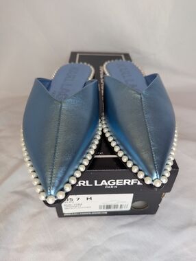 NIB Karl Lagerfeld Paris Vyra Slip-On Mule Flats Women's Size 7